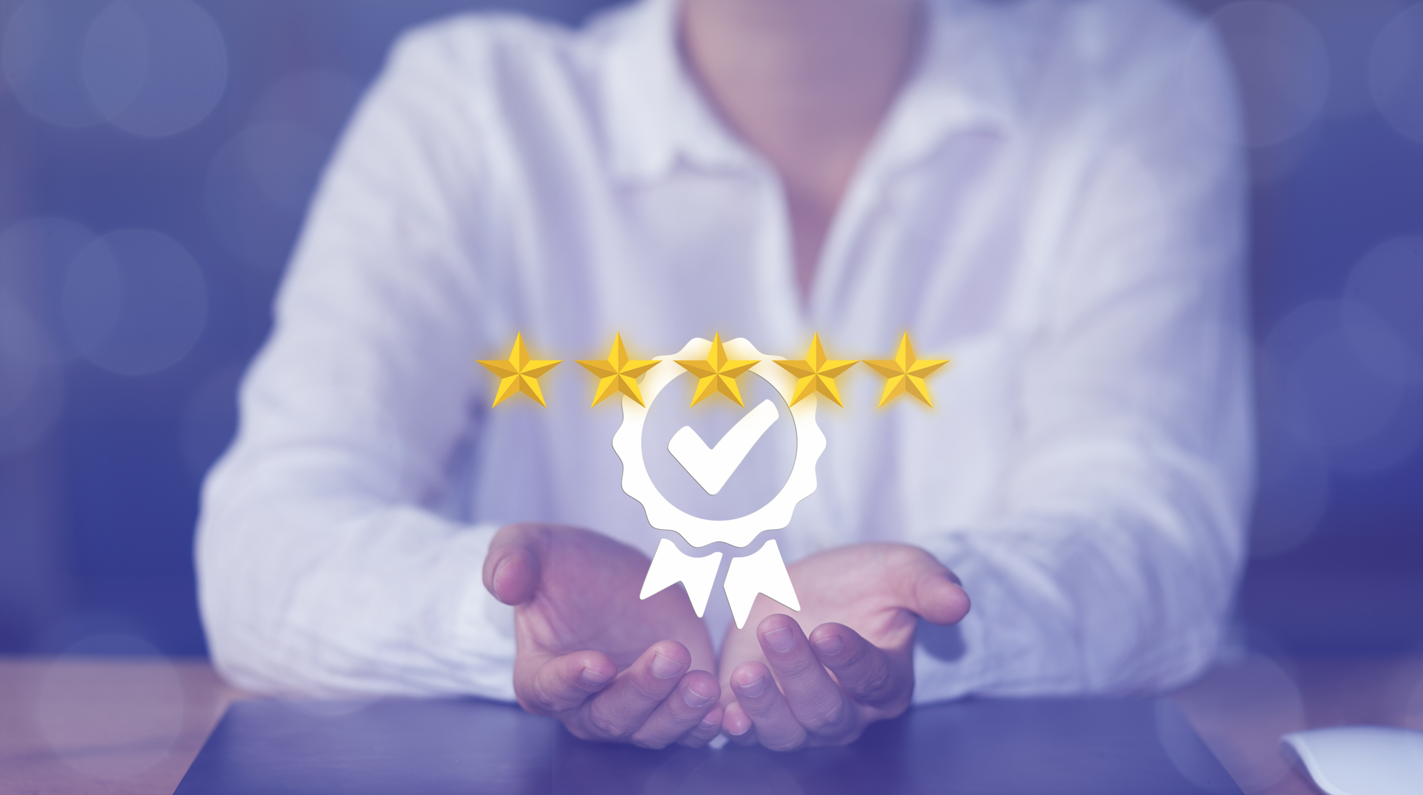 Hands Show Signs of Top Service. of Excellent Service, 5 Star Qu